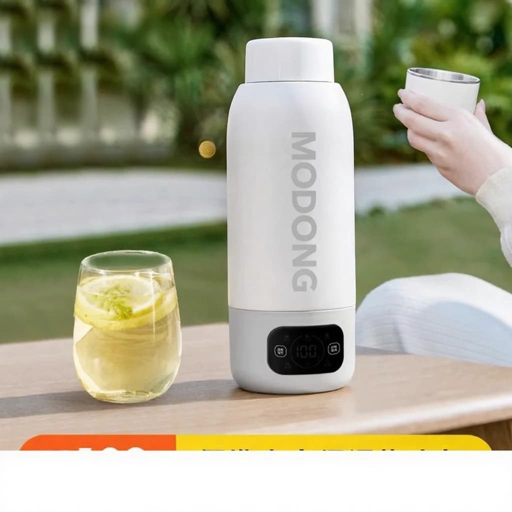 Nešiojamas elektrinis kelioninis virdulio puodelis 600ml, 316 nerūdijančio plieno vidinis indas