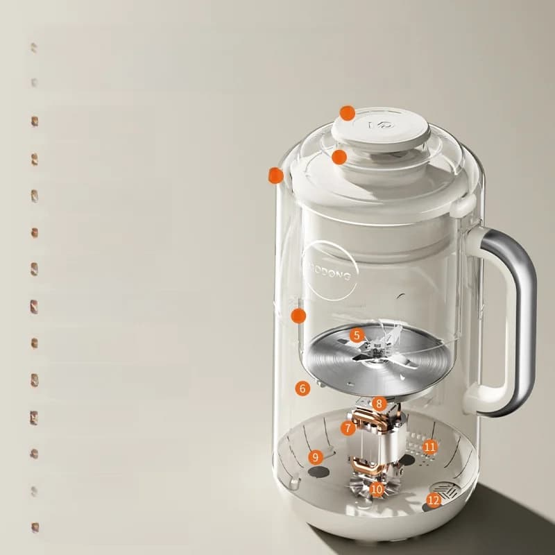 Šildomas trintuvas su 1.2L talpa, liečiamu valdymu, nerūdijančio plieno