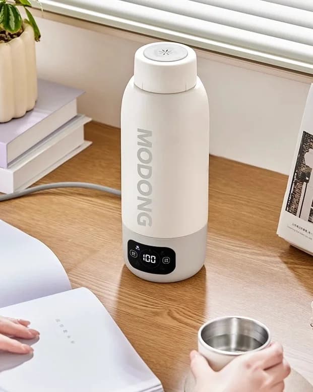 Nešiojamas elektrinis kelioninis virdulio puodelis 600ml, 316 nerūdijančio plieno vidinis indas
