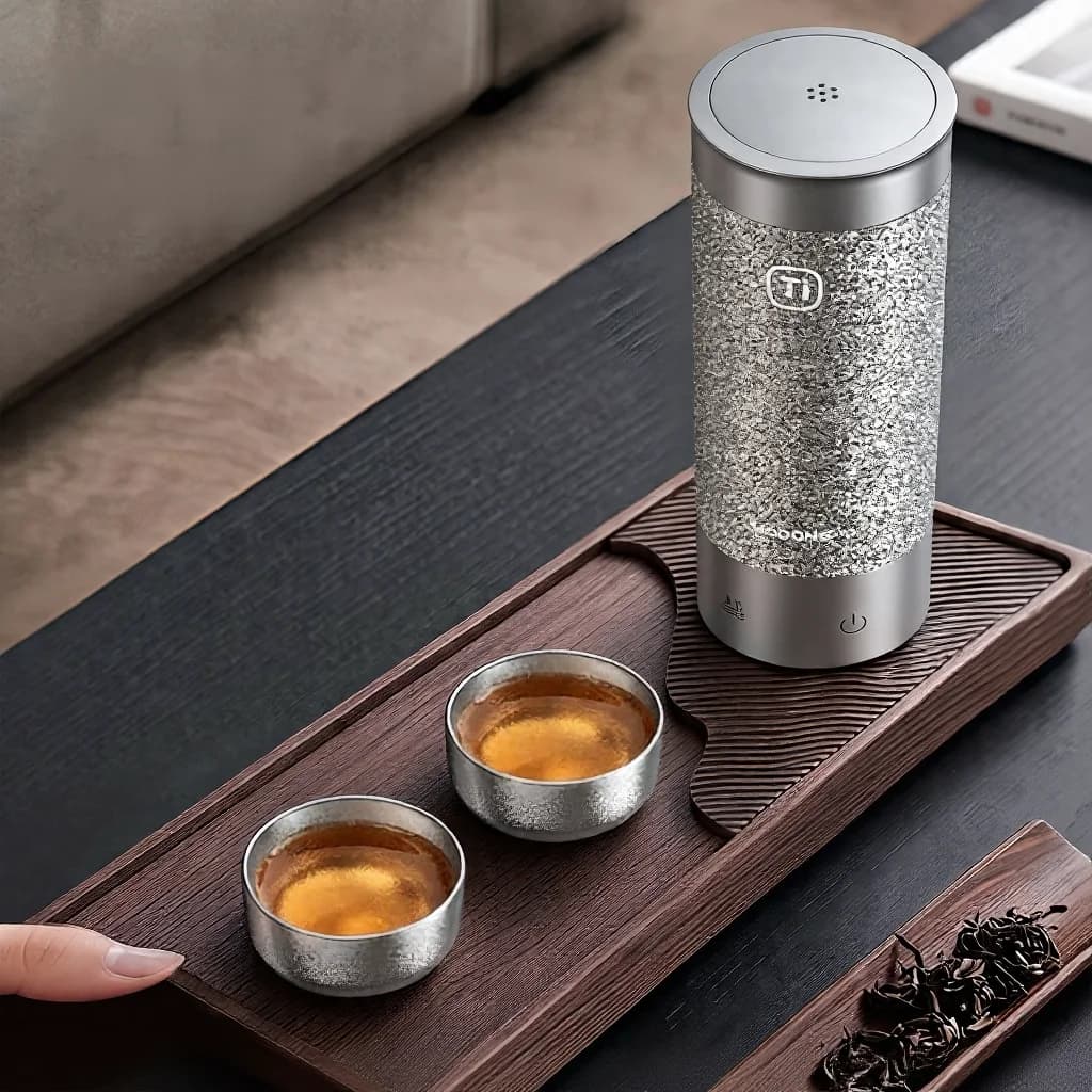 Gryno titano Kung Fu arbatos puodelių rinkinys, dvigubas puodelis 55ml