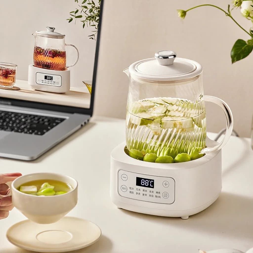 Stiklinis elektrinis sveikatingumo puodas su temperatūros valdymu 1.2L