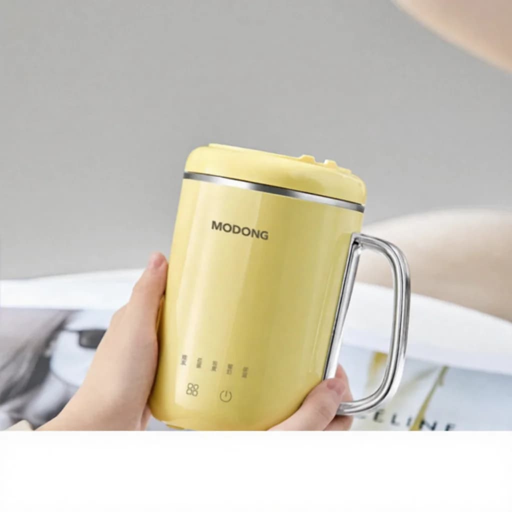 Nešiojamas elektrinis troškinimo puodelis 450ml 220V su filtru ir šaukštu