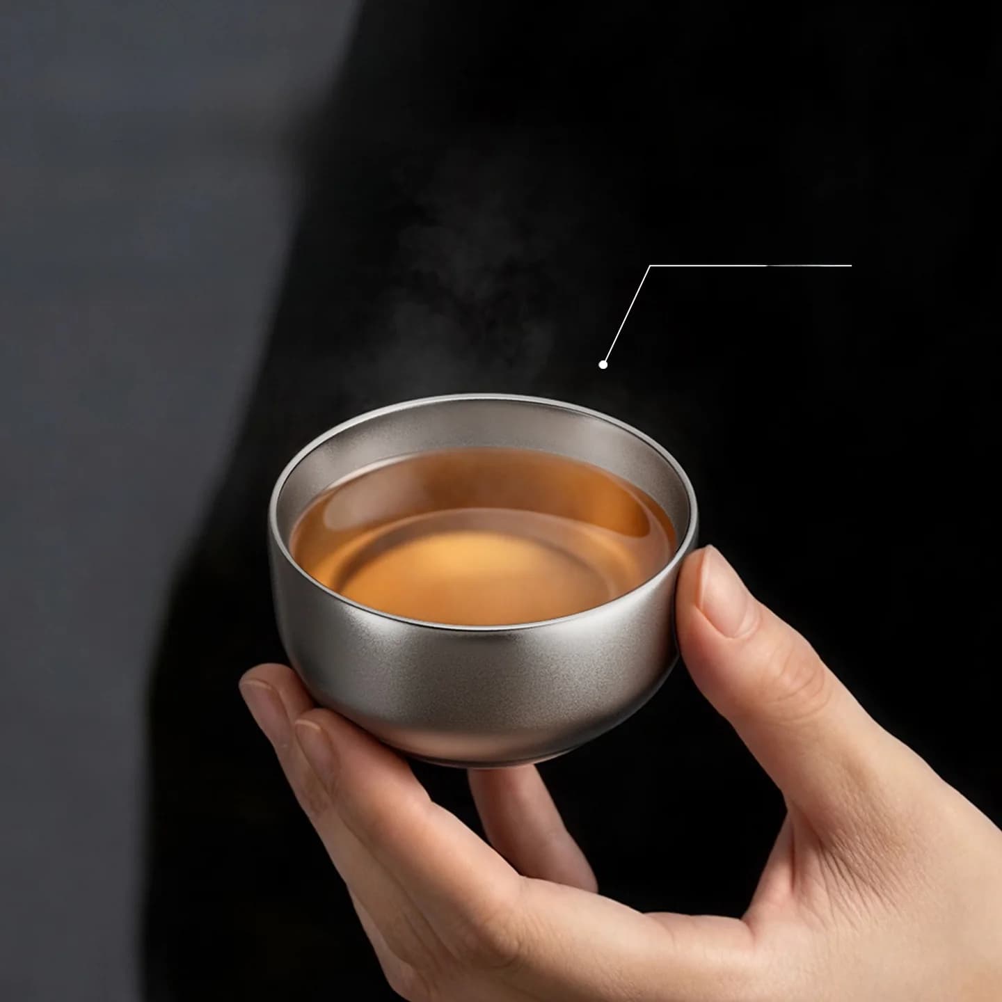Gryno titano Gongfu arbatos puodelių rinkinys 55ml, rankų darbo, paprastos apdailos