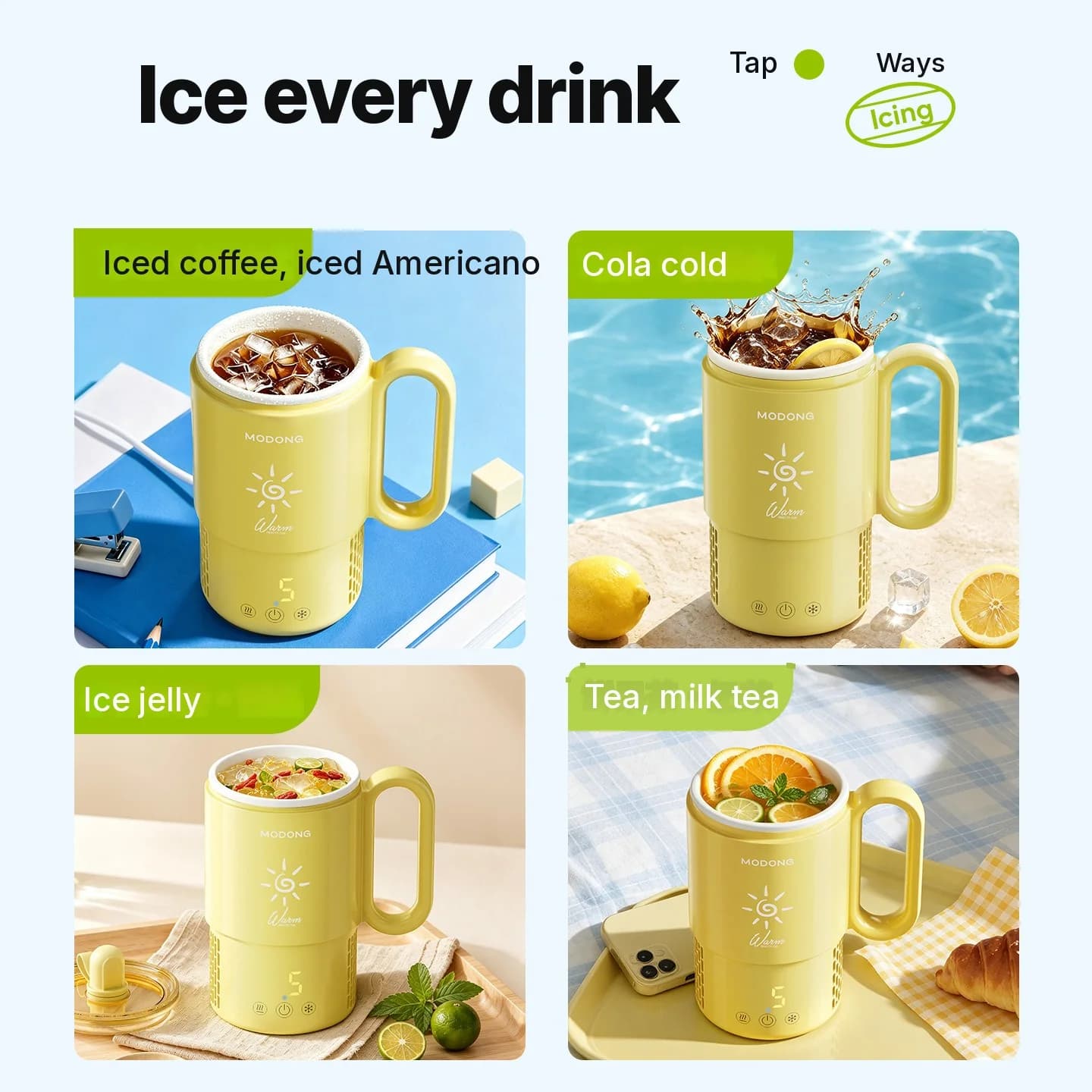 Mini aušinimo ir kaitinimo puodelis 450mL 36W Touch Control