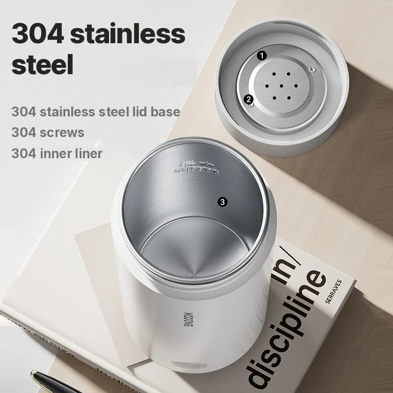 Nešiojamas elektrinis šildomas puodelis 304 nerūdijantis plienas 300ml 220V