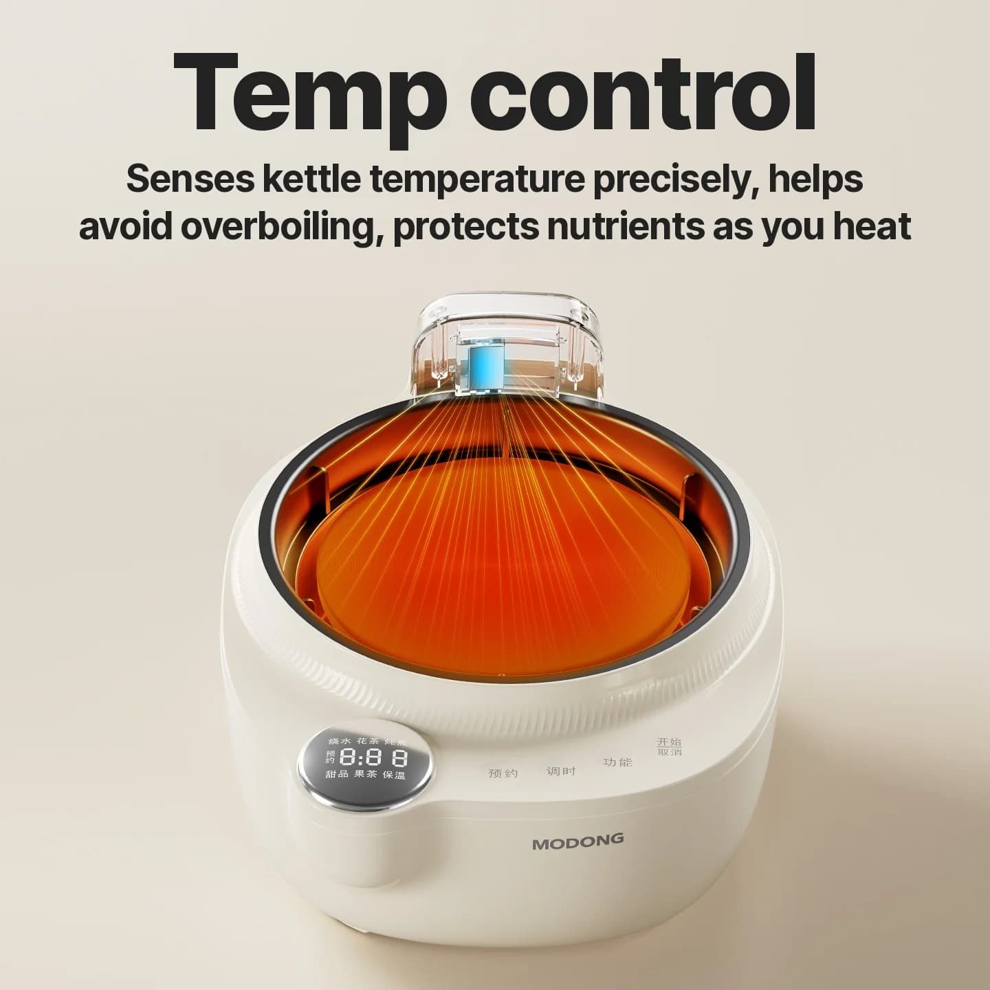 Stiklinis elektrinis arbatos virdulys su temperatūros kontrole, 1 l