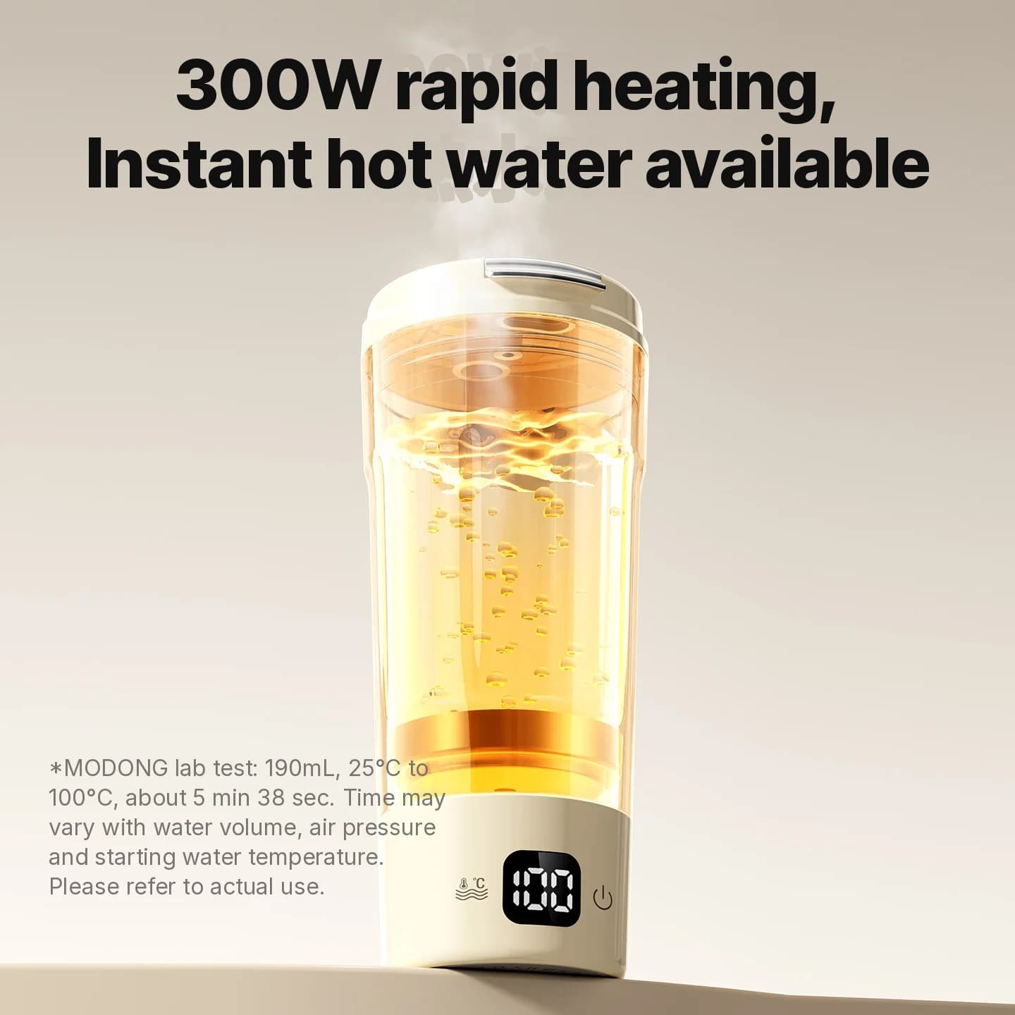 Nešiojamas elektrinis šildomas puodelis, 400 ml, 7 temperatūros režimai