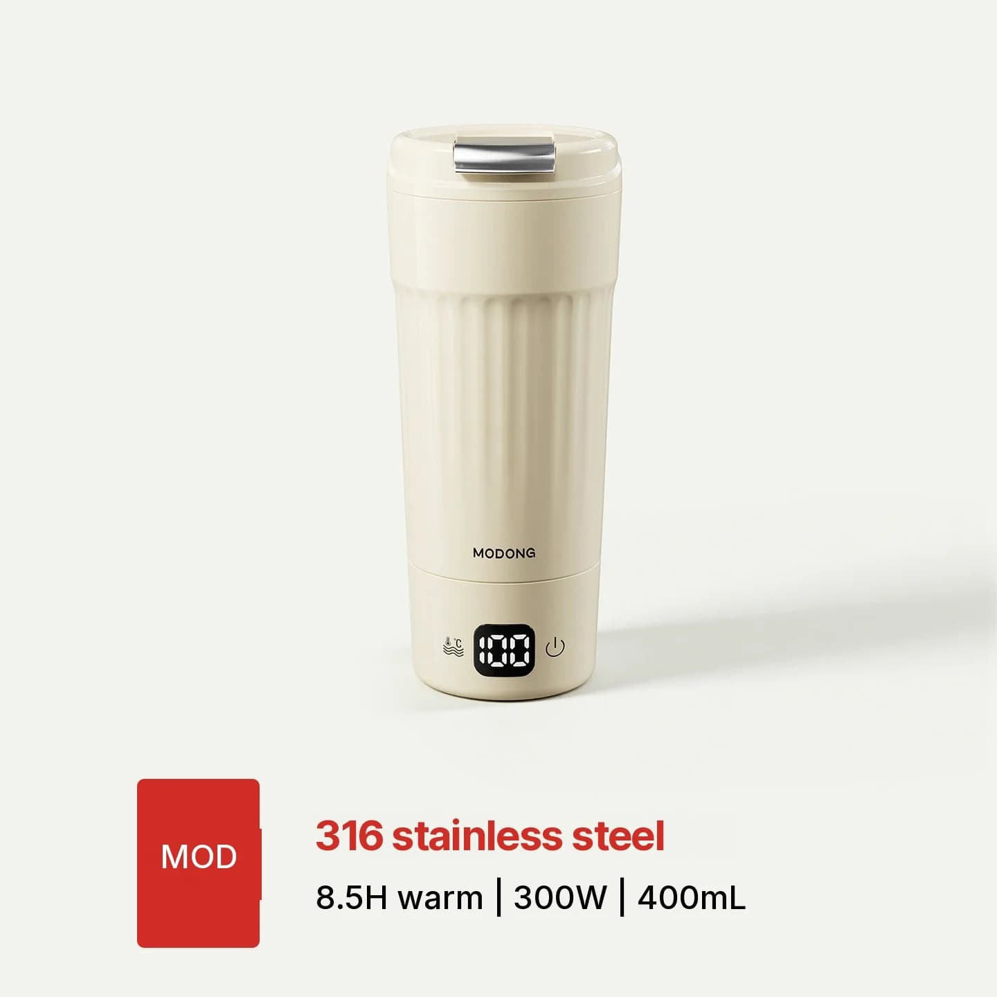 Nešiojamas elektrinis kaitinimo puodelis, 400mL, 7 temperatūros nustatymai