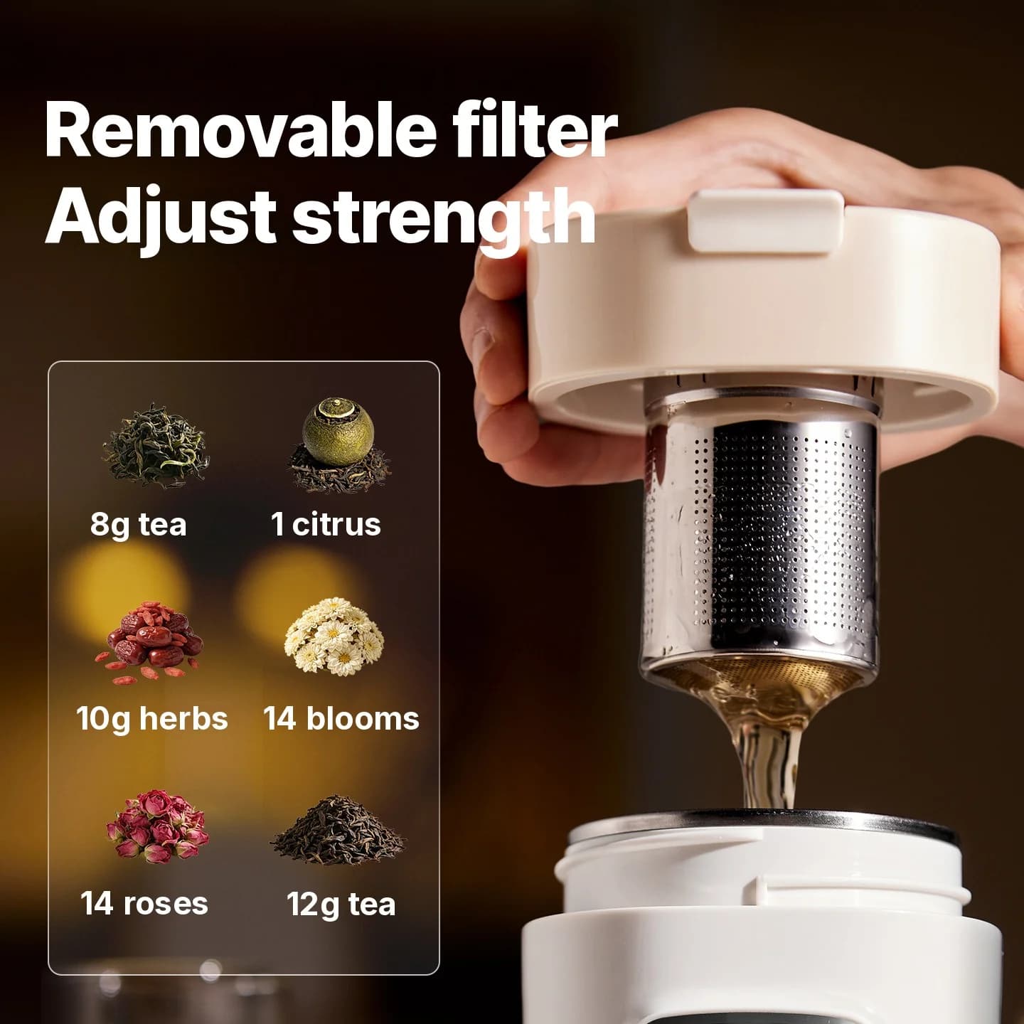 Nešiojamas elektrinis vandens šildymo puodelis su filtru, 220V