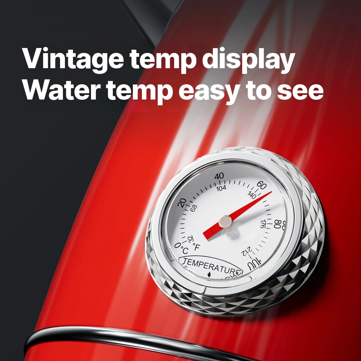 Nerūdijančio plieno elektrinis virdulys su temperatūros indikatoriumi 1.8L