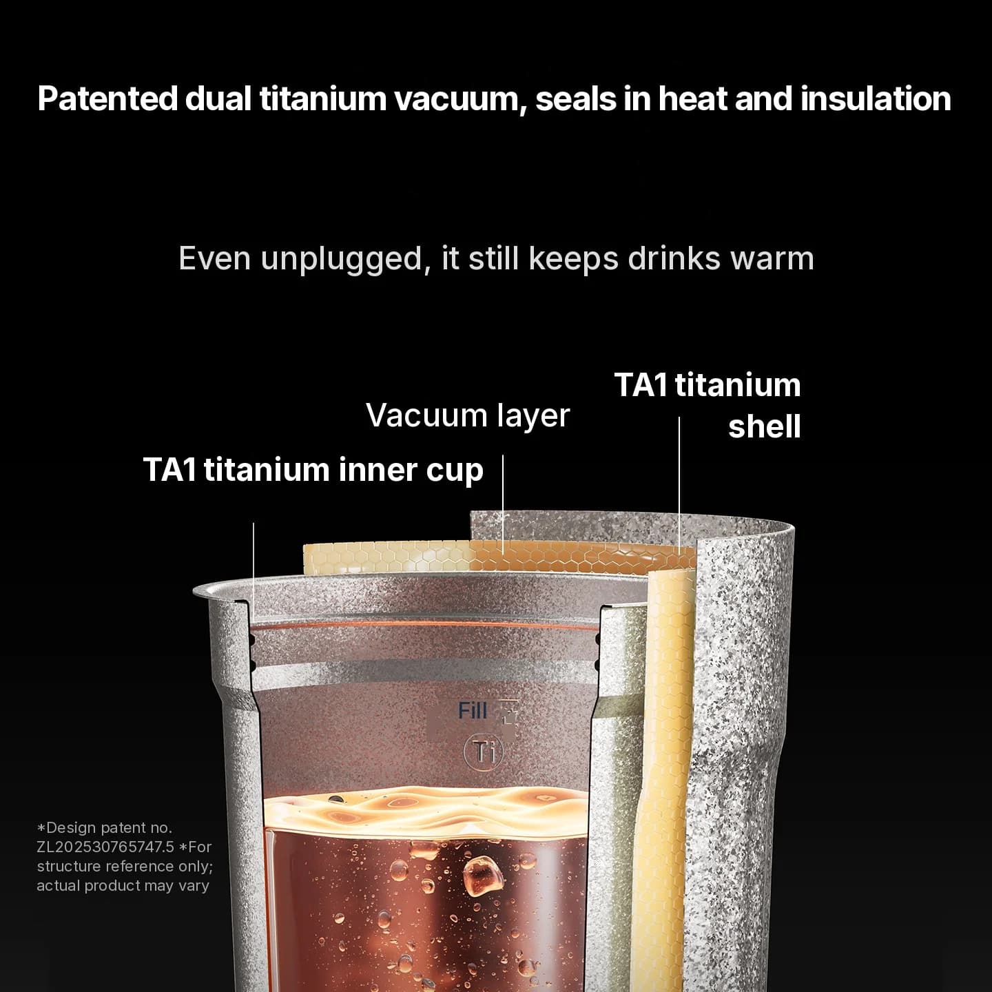 Titaninis elektrinis kelioninis puodelis 400ml su temperatūros ekranu