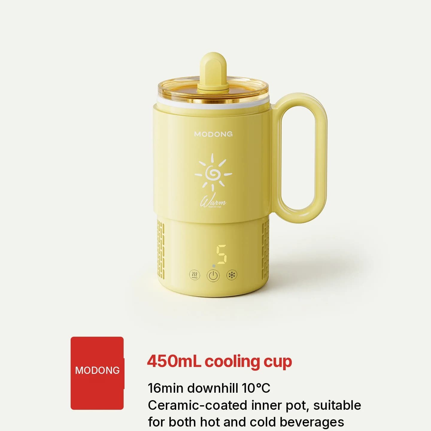 Mini vėsinimo ir šildymo puodelis 450 ml 36 W jutiklinis valdymas