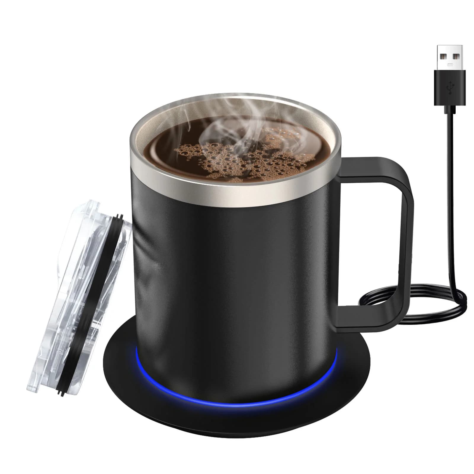 12oz USB šildomas kavos puodelis