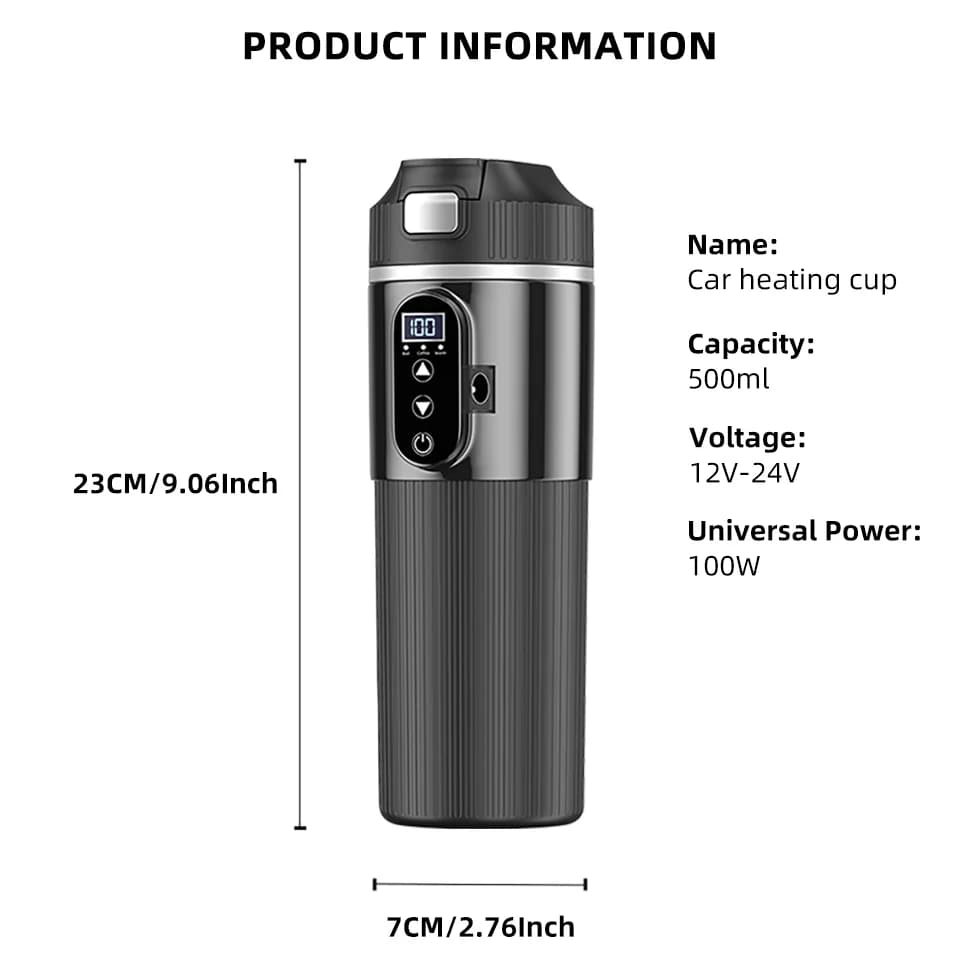 500ml 12V/24V elektrinis kaitinimo puodelis