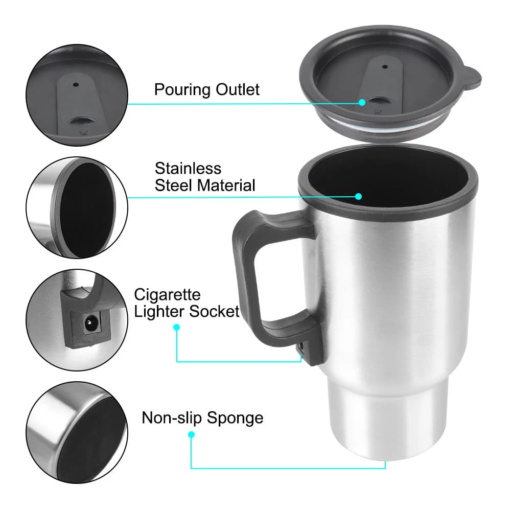 450ml 12V automobilinis elektrinis virdulys