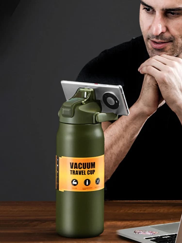 Lauko termosas su šiaudeliu 0.8-1.5L