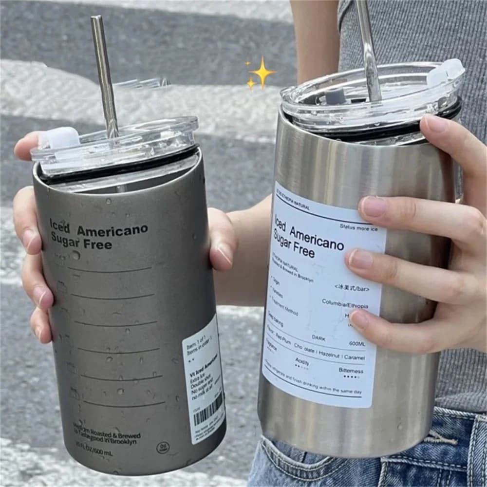 600ml šiaudelio termo puodelis