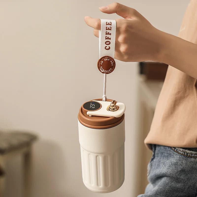 450ml temperatūros rodymo termosinis puodelis