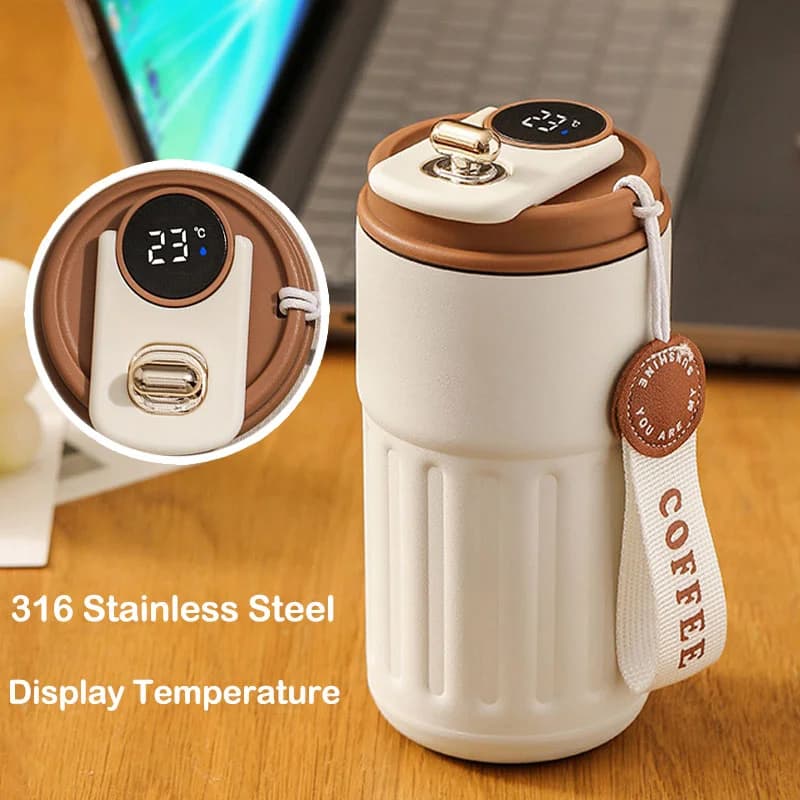 450ml temperatūros rodymo termosinis puodelis