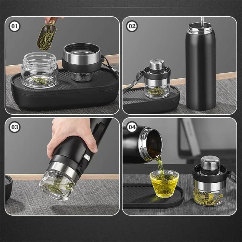 750ml/1100ml arbatos sietelio termosas