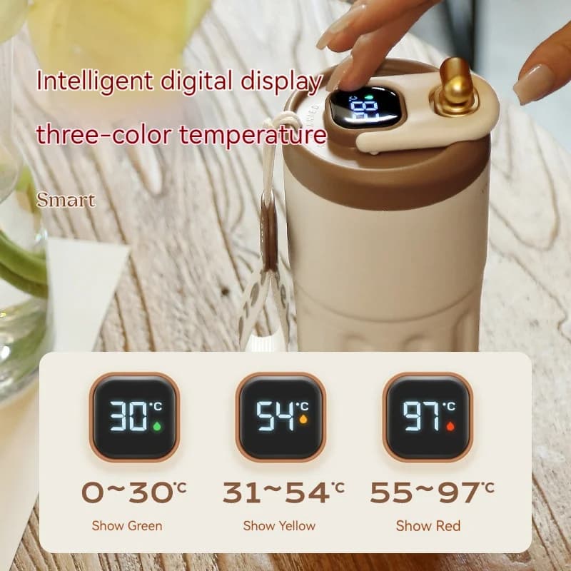 450 ml termosas su temperatūros ekranu