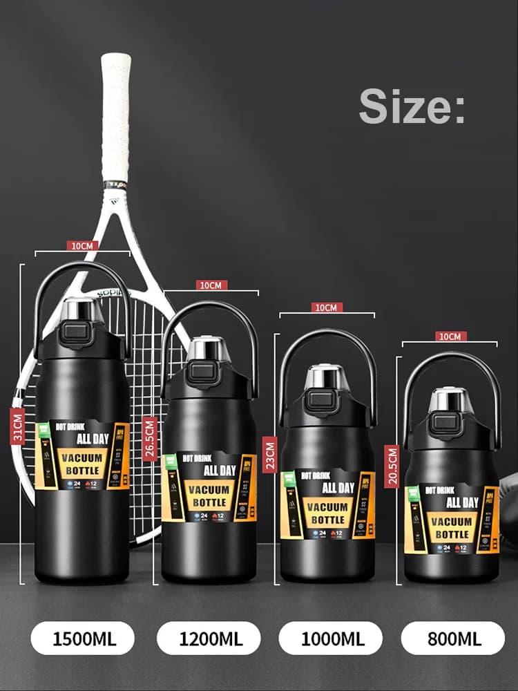Lauko termosas su šiaudeliu 0.8-1.5L